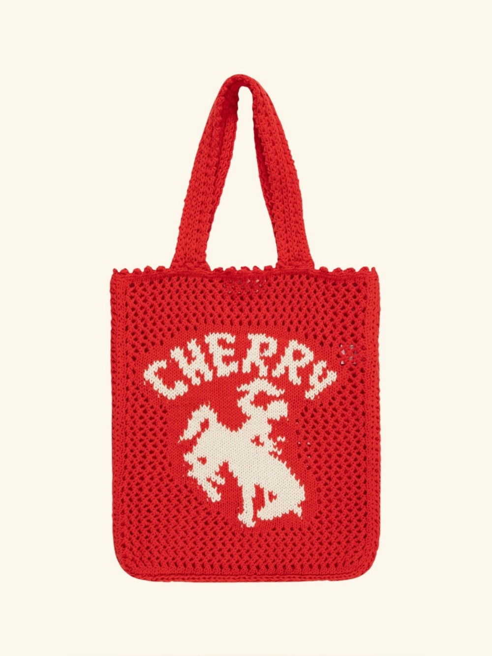 RARE CHERRY LA Knit Summer Bag in Red